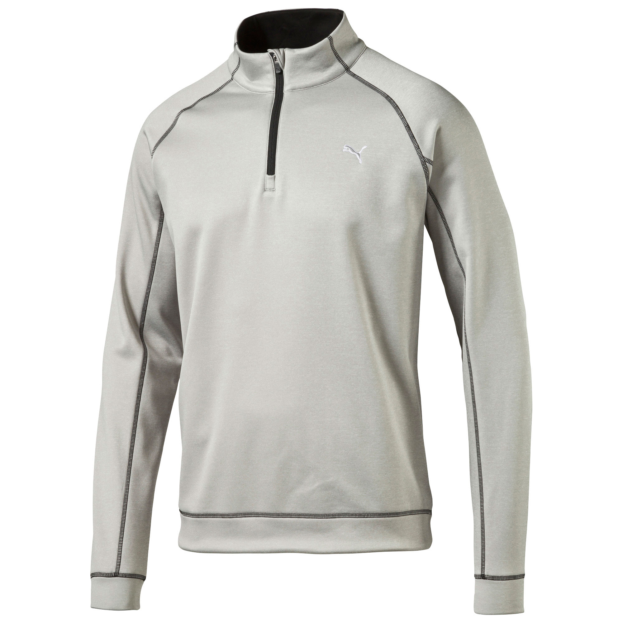 Puma Golf Fleece 1/4 Zip Popover 57047-Light Grey Heather-XL